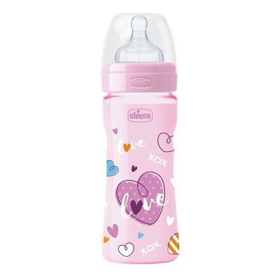 WellBeing Feeding Bottle Love Edition (250ml, Medium) (Pink)